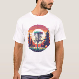 Camiseta Curso de Golfe em Disco de Arte Pixel