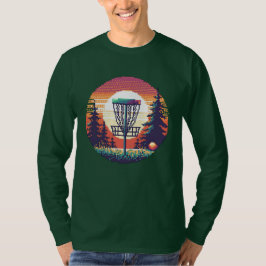 Camiseta Curso de Golfe em Disco de Arte Pixel