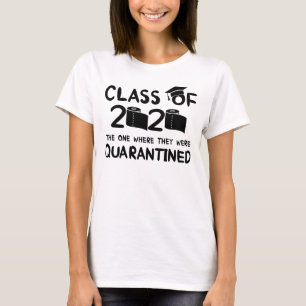Camiseta curso de graduação de engraçados em quarentena 