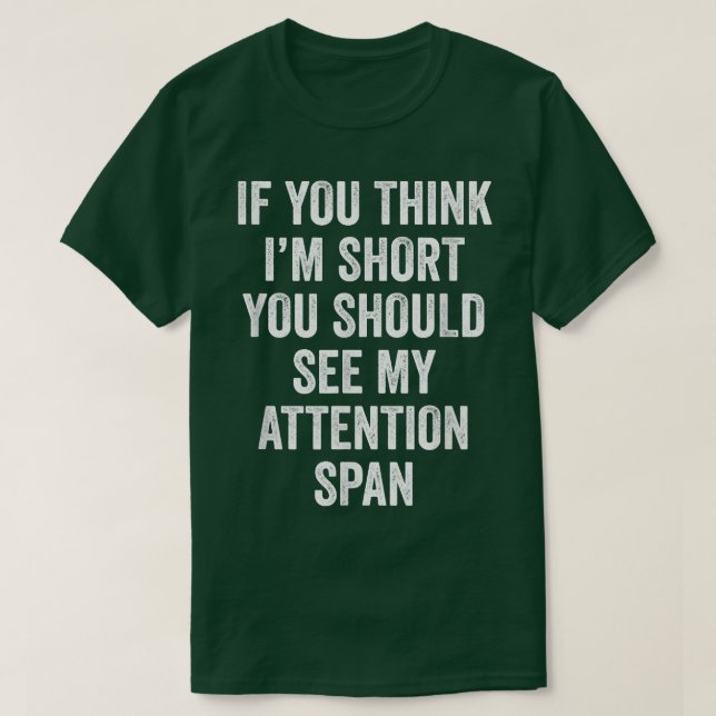 Camiseta Curta Atenção Gastar Consciência ADHD Engraçada (Frente do Design)