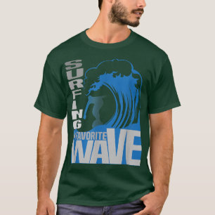 Camiseta Curta surfar em minha onda favorita Navegação por