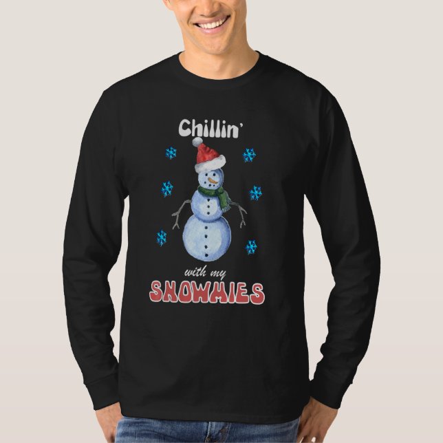 Camiseta Curtindo com meus Snowmies (Frente)