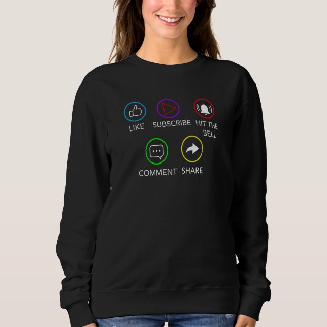 Camiseta Curtir Compartilhar Inscrever-se Comentar Comparti (Frente)