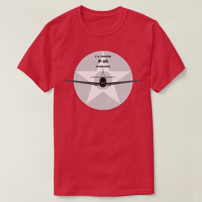 Camiseta Curtiss P40 Warhawk WII, lutador (Frente do Design)