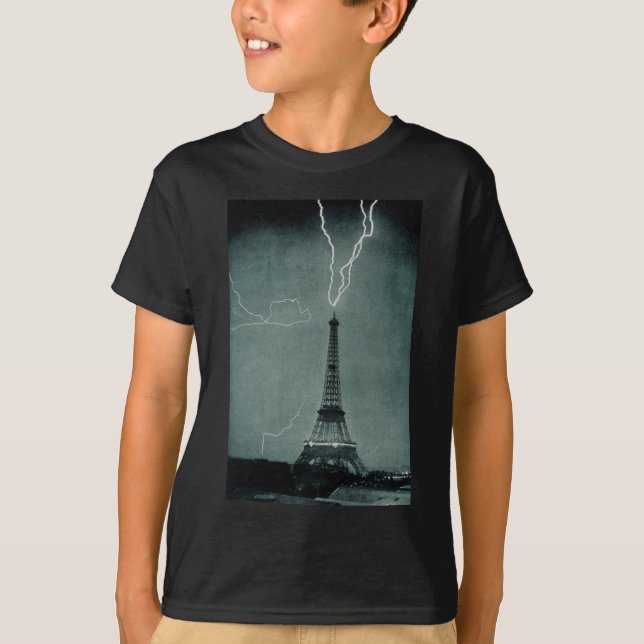 Camiseta Curto circuitos a torre Eiffel, 1902 (Frente)