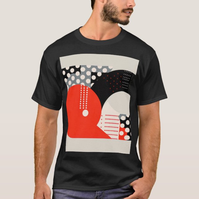Camiseta Curvas em vermelho, cinza e preto (Frente)