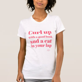 Camiseta Curve-se com um bom livro e um gato no seu colo