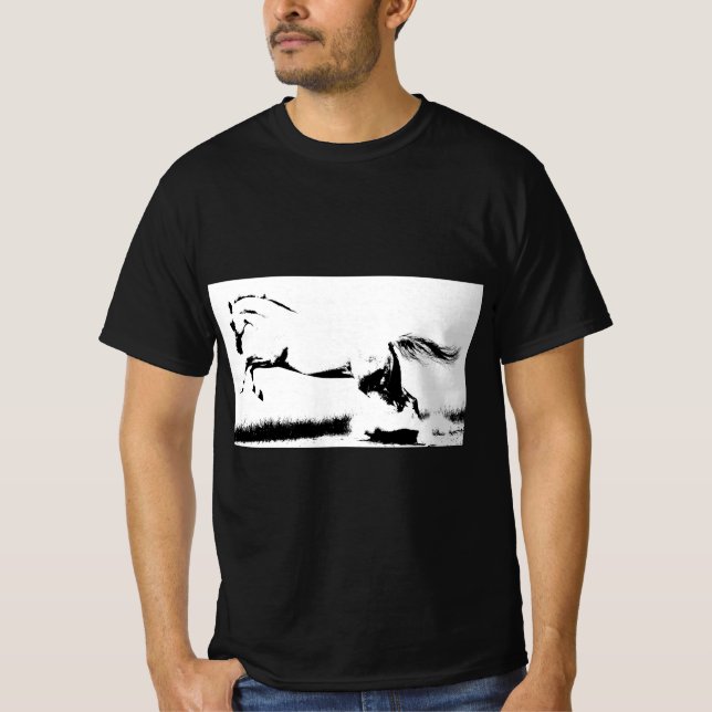Camiseta Curvet Horse Pop Art Modelo Mens Moderna Tendência (Frente)