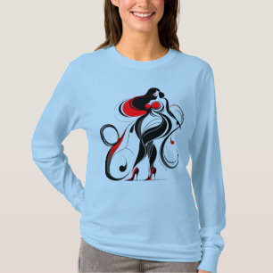 Camiseta Curvy Abstrato Silhouette Art
