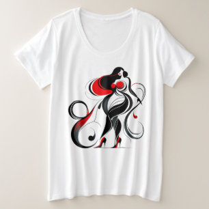 Camiseta Curvy Abstrato Silhouette Art