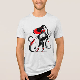 Camiseta Curvy Abstrato Silhouette Art