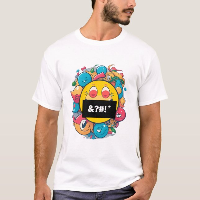 Camiseta Cuscando Emoji - Juramento Censurado (Frente)