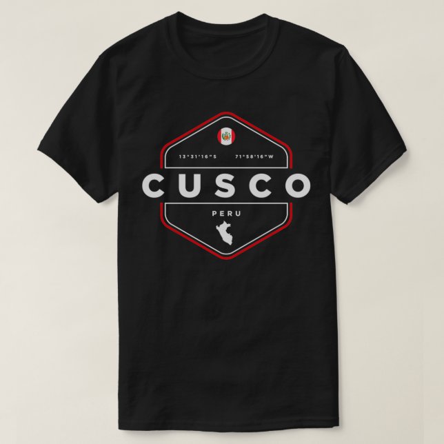 Camiseta Cusco Peru Map Flag Graphic  (Frente do Design)