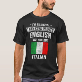 Camiseta Cuss na bandeira inglesa e italiana Funny Italy