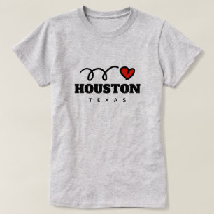 Camiseta Custa coração Houston Texas t shirt para mulheres
