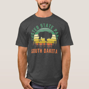 Camiseta Custer State Park South Dakota Buffalo Retro Sunse