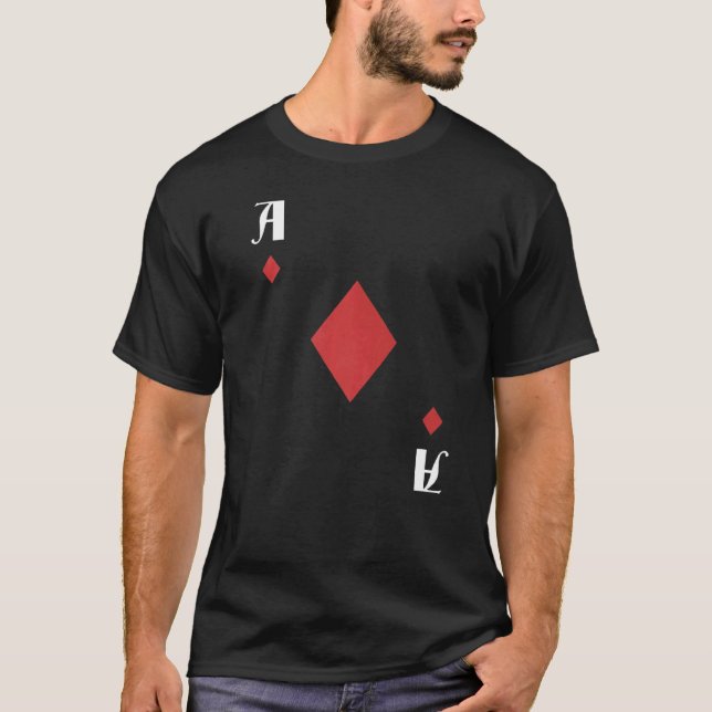 Camiseta Custo Ace De Deck De Cartões De Ouros (Frente)
