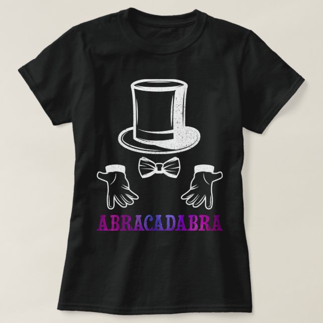 Camiseta Custo do Assistente Abracadabra Mágico de rico (Frente do Design)