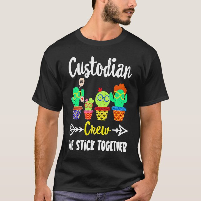 Camiseta Custodian Crew We Stick Together  Cactus (Frente)