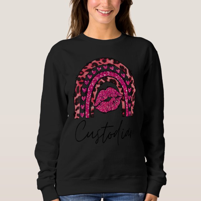 Camiseta Custodian Pink Leopard Rainbow First Day Of Back T (Frente)