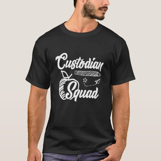 Camiseta Custodian Squad Facility Manager Craftman Handyman (Frente)