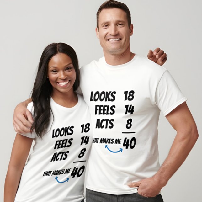 Camiseta Custom Age Equation Funny Personalized Birthday  (Criador carregado)