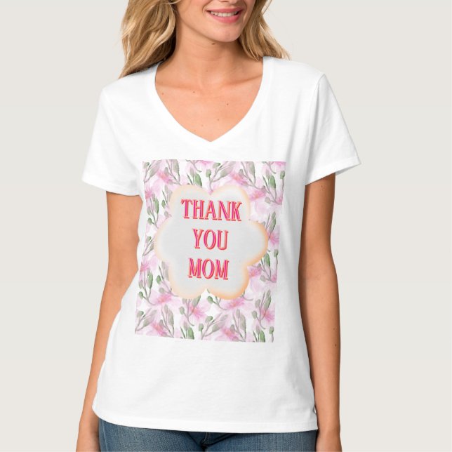 Camiseta Custom and Personalized watercolor floral pattern  (Frente)