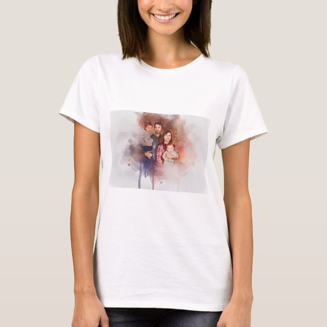Camiseta Custom Artwork | Upload Your Painting or Drawing  (Frente)