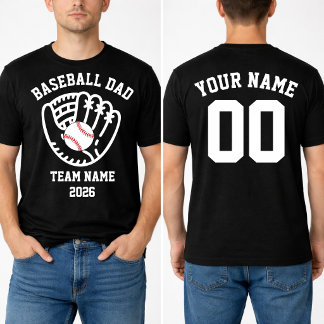 Camiseta Custom Baseball Dad Team Name Number 
