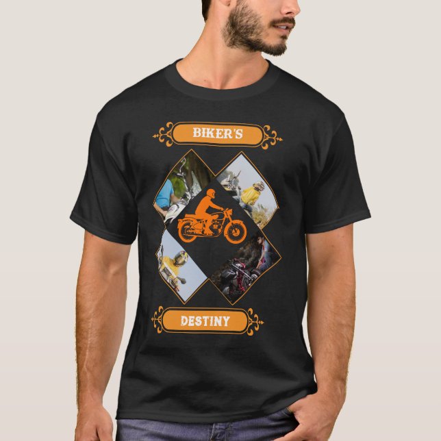 Camiseta Custom Biker Photo Collage (Frente)
