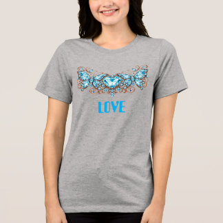 Camiseta Custom Blue Butterflies Love Valentine Day Gift