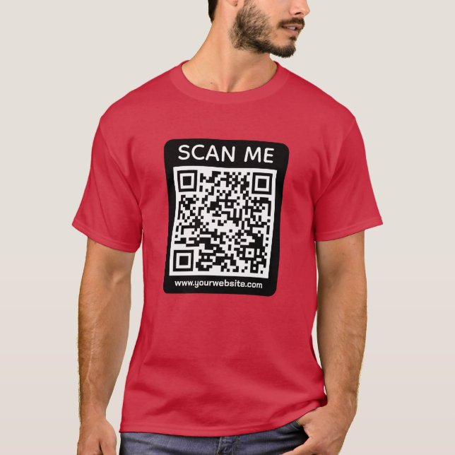 Camiseta Custom Business QR Code Scan Me  (Frente)