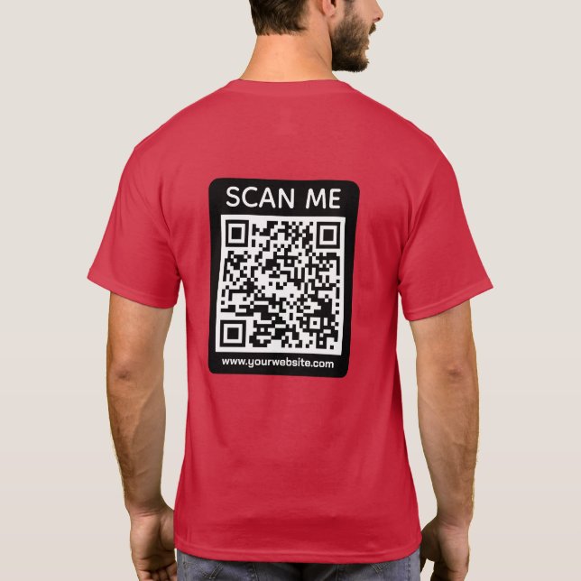 Camiseta Custom Business QR Code Scan Me  (Verso)