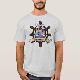 Camiseta Custom Cartoon Sailor Nautical Ship Wheel 