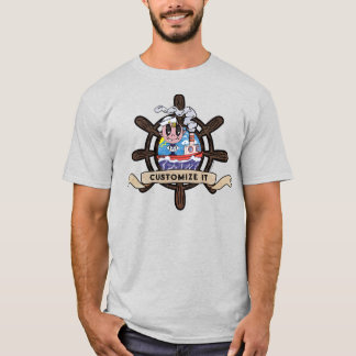 Camiseta Custom Cartoon Sailor Nautical Ship Wheel ver. 2