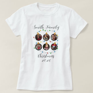 Camiseta Custom Christmas Photo Ornament Design with Festiv