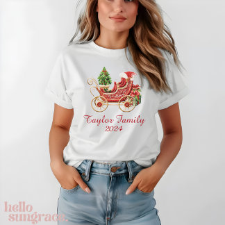 Camiseta Custom Christmas Sleigh Embroidery Effect