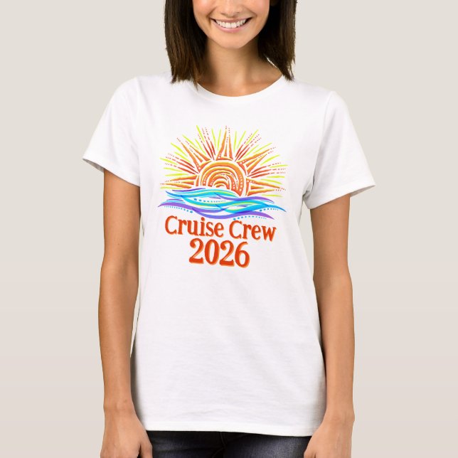 Camiseta Custom Cruise Crew Sun and Waves (Frente)