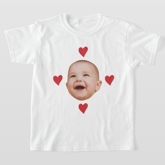 Camiseta Custom Cute Baby Face One Photo (Postura )