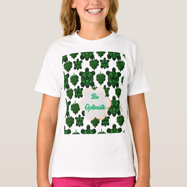 Camiseta Custom Cute Turtle Leaves Seamless Pattern,  (Frente)