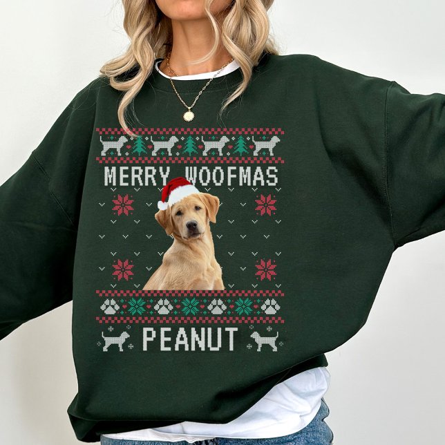 Camiseta Custom Dog Ugly Christmas Sweatshirt with Photo (Criador carregado)