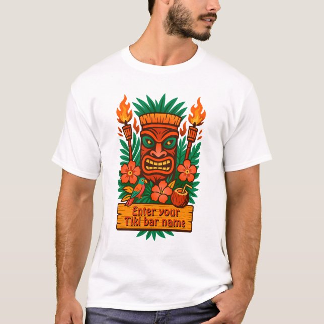 Camiseta Custom en personaliseerbaar Tiki Bar Shirt (Frente)