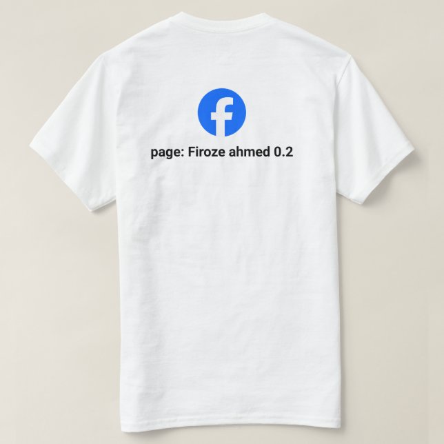 Camiseta Custom Facebook Page Logo and Name Personalizable  (Verso do Design)