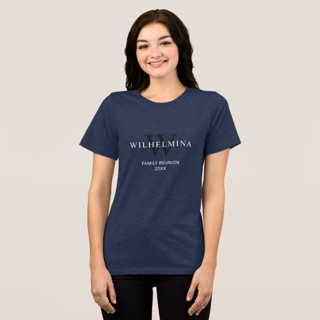 Camiseta Custom Family Reunion Tri Blend Tee Design (Frente Completa)