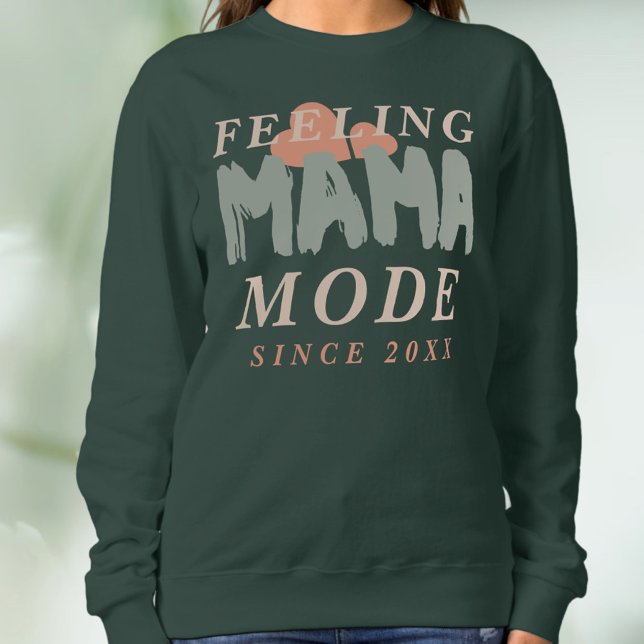 Camiseta Custom Feeling Mama Mode Since Year Hearths Quote  (Criador carregado)