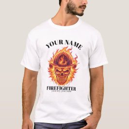 Camiseta Custom Firefighter  Phoenix Flame Skull Rebirth