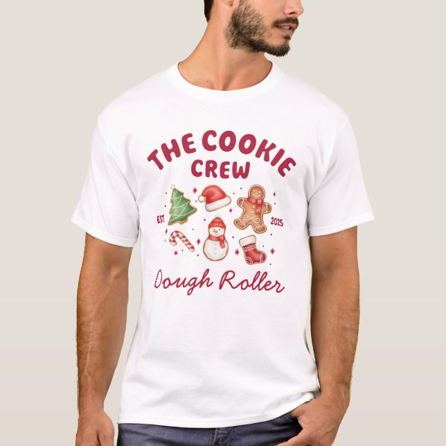 Camiseta Custom Funny Cookie Crew Christmas Matching Family (Frente)