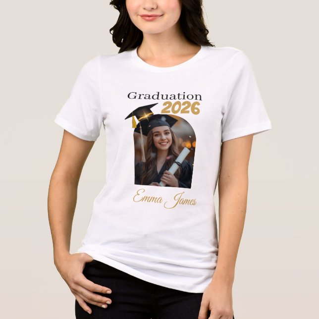 Camiseta Custom Graduation Photo Shirt Class of 2026 (Frente)