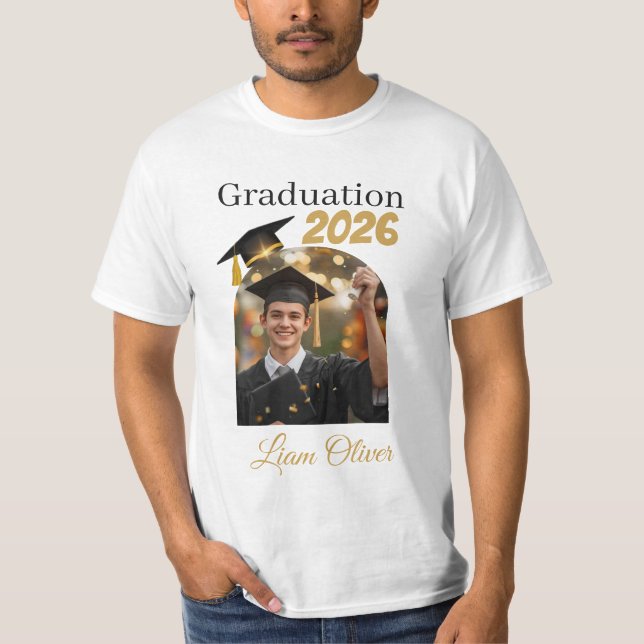 Camiseta Custom Graduation Photo Shirt Class of 2026 (Frente)