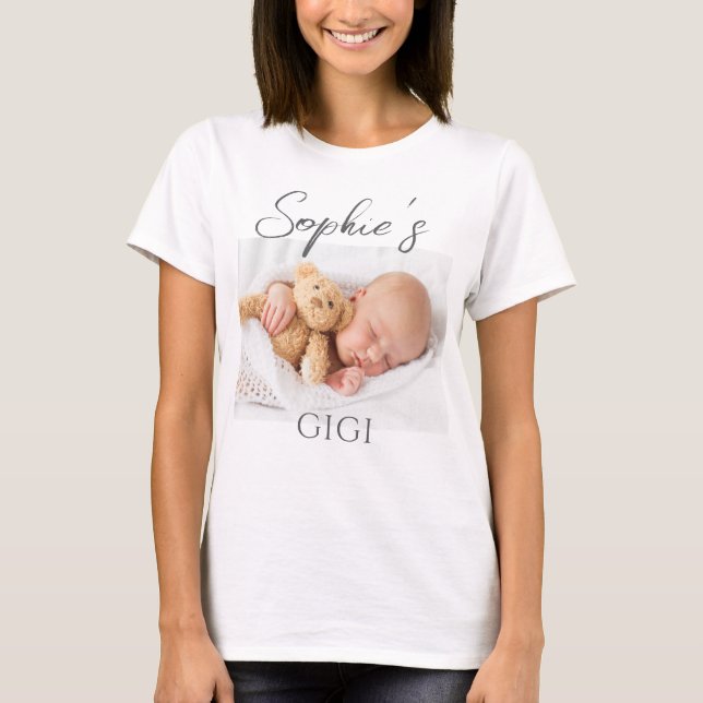 Camiseta Custom Grandma Gigi Photo  (Frente)